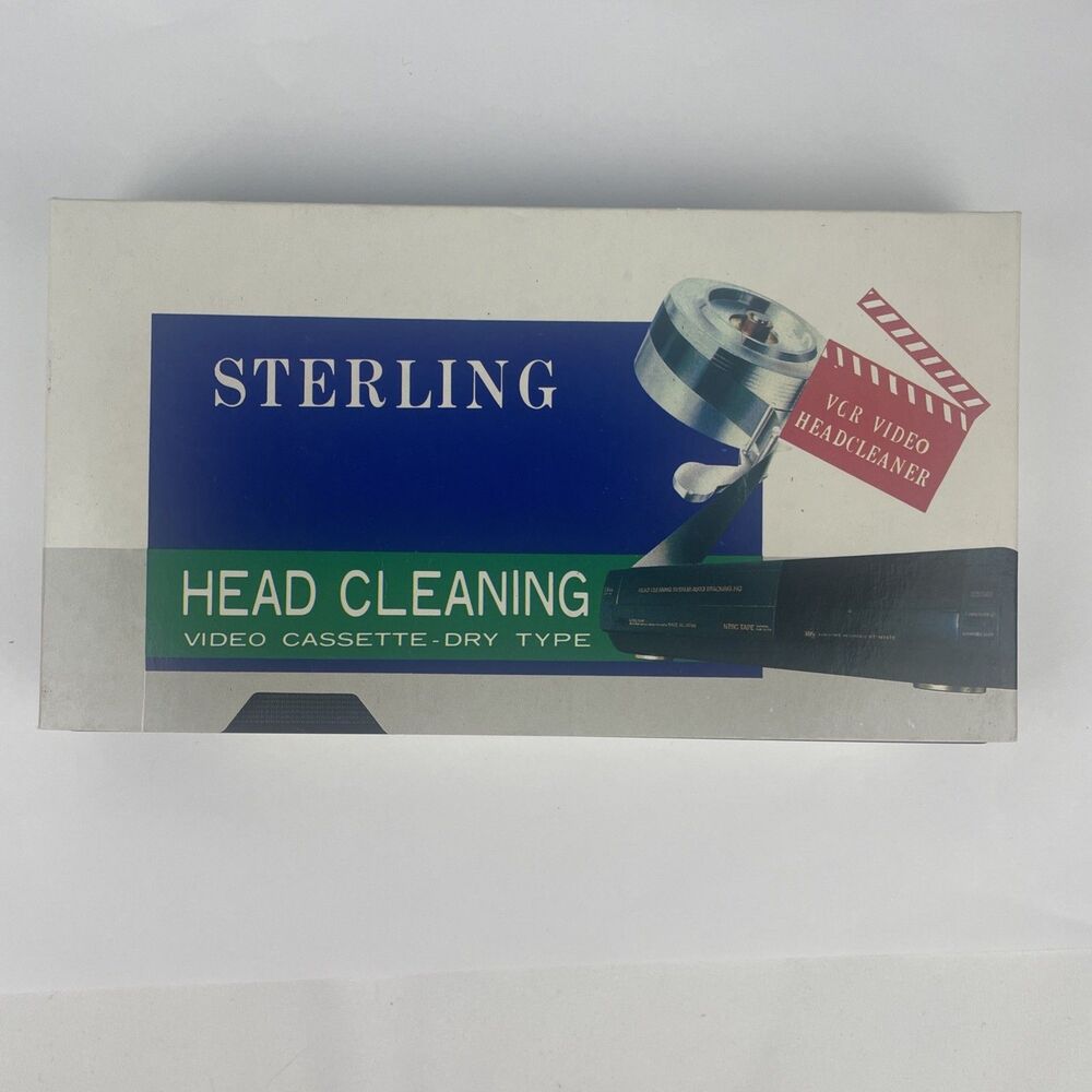 Sterling VHS/VCR Video Head Cleaner Cleaning Video Cassette Dry Type New Sealed